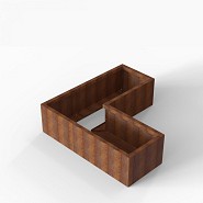 Bloembak Module+ L-vorm 60x150x150x42 cm Corten