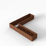Bloembak Module+ L-vorm 60x270x270x42 cm Corten