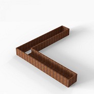 Bloembak Module+ L-vorm 60x360x360x42 cm Corten