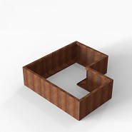 Bloembak Module+ L-vorm 90x150x150x42 cm Corten