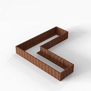 Bloembak Module+ L-vorm 90x300x300x42 cm Corten