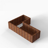 Bloembak Module+ L-vorm 60x120x180x42 cm Corten
