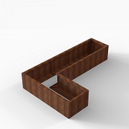 Bloembak Module+ L-vorm 60x240x150x42 cm Corten