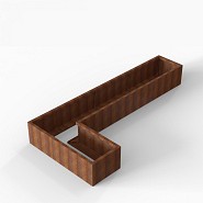 Bloembak Module+ L-vorm 60x330x150x42 cm Corten