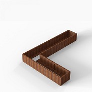 Bloembak Module+ L-vorm 60x330x240x42 cm Corten