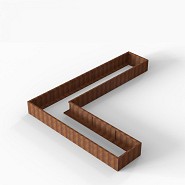 Bloembak Module+ L-vorm 90x450x360x42 cm Corten