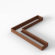 Bloembak Module+ L-vorm 90x450x450x42 cm Corten
