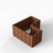 Bloembak Module+ L-vorm 60x120x120x56 cm Corten