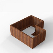 Bloembak Module+ L-vorm 90x150x150x56 cm Corten