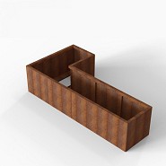 Bloembak Module+ L-vorm 60x120x240x56 cm Corten