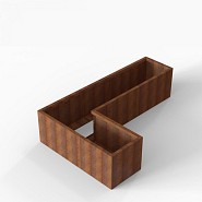 Bloembak Module+ L-vorm 60x240x150x56 cm Corten