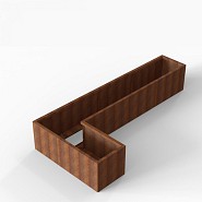 Bloembak Module+ L-vorm 60x330x150x56 cm Corten