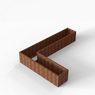 Bloembak Module+ L-vorm 60x330x240x56 cm Corten