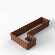 Bloembak Module+ L-vorm 90x360x180x56 cm Corten