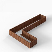Bloembak Module+ L-vorm 90x450x270x56 cm Corten