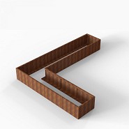 Bloembak Module+ L-vorm 90x450x360x56 cm Corten