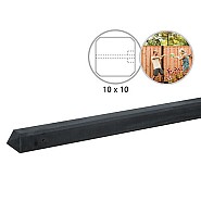 Betonpaal glad met diamantkop 10x10x275 cm, antraciet ongecoat, eindpaal