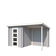 Blokhut Jelle 370x175 Platinum Grey-Wit