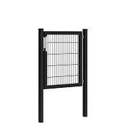 Hillfence metalen enkele poort Premium-line inclusief slot, 100x100 cm, zwart
