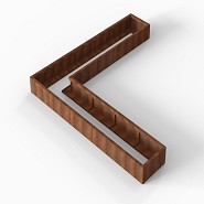 Bloembak Module+ L-vorm 60x300x300x28 cm Corten