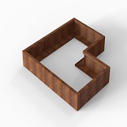 Bloembak Module+ L-vorm 90x150x150x28 cm Corten