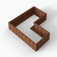 Bloembak Module+ L-vorm 90x180x180x28 cm Corten