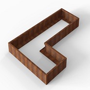 Bloembak Module+ L-vorm 90x270x180x28 cm Corten