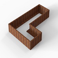 Bloembak Module+ L-vorm 90x270x180x42 cm Corten