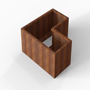 Bloembak Module+ L-vorm 60x120x120x56 cm Corten