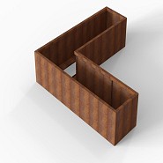 Bloembak Module+ L-vorm 60x210x210x56 cm Corten
