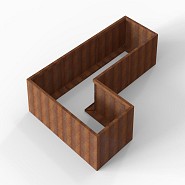 Bloembak Module+ L-vorm 90x270x180x56 cm Corten