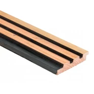 Douglas geschaafd triple profiel 2.5x14x300 cm zwart/onbehandeld