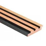 Douglas geschaafd triple profiel 2.5x14x500 cm zwart/onbehandeld