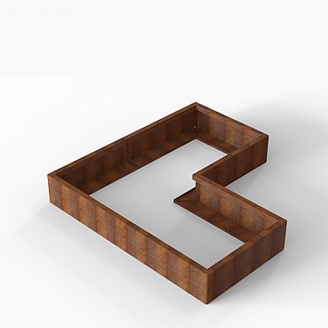 Bloembak Module+ L-vorm 90x180x180x28 cm Corten