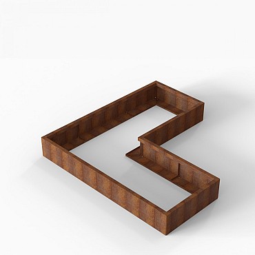 Bloembak Module+ L-vorm 90x210x210x28 cm Corten
