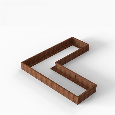 Bloembak Module+ L-vorm 90x270x270x28 cm Corten