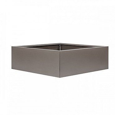 Bloembak vlak taupe 120x120x40 cm