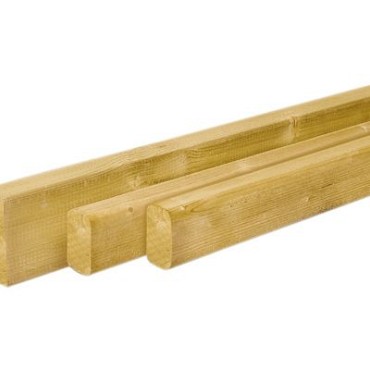 Scandinavisch vuren geschaafde bovenregel 3.8x10x450 cm, groen geïmpregneerd