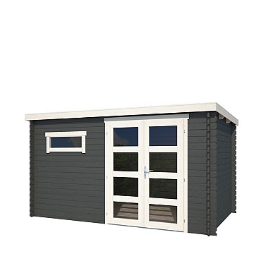 Blokhut Timian 380x230 Carbon Grey-Wit