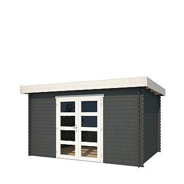 Blokhut Mikkel 380x275 Carbon Grey-Wit