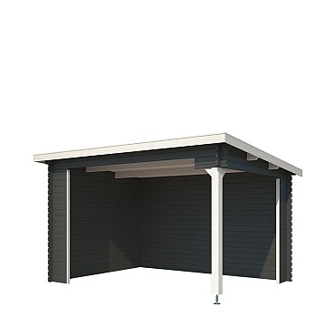 Blokhut Lara 380x275 Carbon Grey-Wit