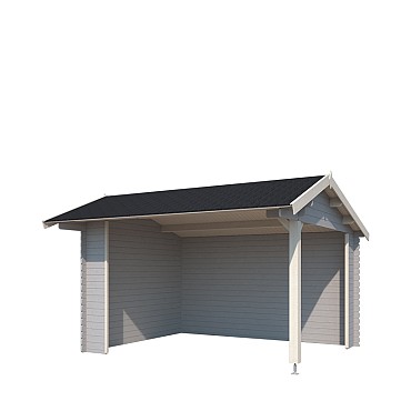 Blokhut Kirian 380x300 Platinum Grey-Wit