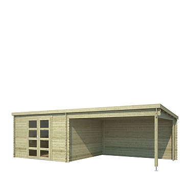 Blokhut Olenka 710x330 Olijfgroen Geïmpregneerd