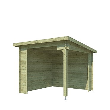 Blokhut Lara 275x275 Olijfgroen Geïmpregneerd