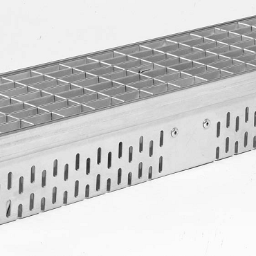 Glassline goot verzinkt staal met maasrooster 100 cm