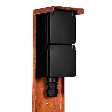 Tuinpaal - pro dubbel met enkele wartel zwart