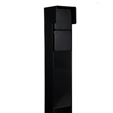 Tuinpaal - pro+ dubbel met kabeldoos, afdekkap en installatiedraad zwart