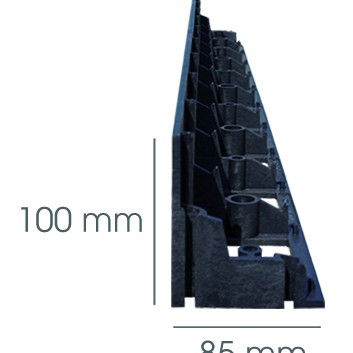 Kunststof kantopsluiting 10 x 8,5 x100cm zwart