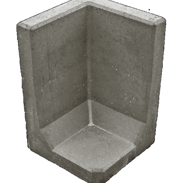 L-hoekelement  40x40x40 cm Grey