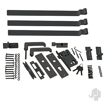 Elephant houten tuindeur beslagset universeel antraciet set